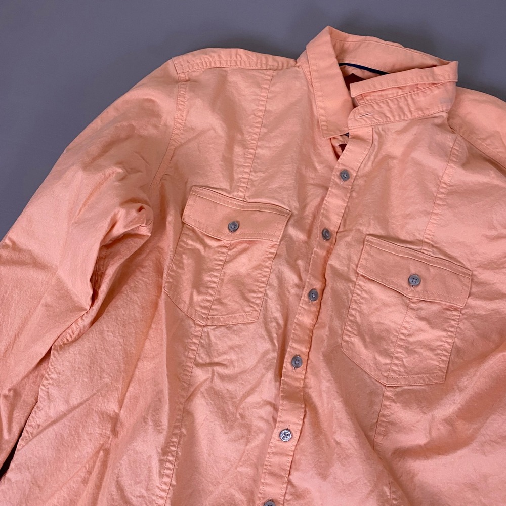 Marc Anthony Button Down Shirt Men's XL Slim Fit Peach Coral Long Sleeve Cotton - Picture 3 of 10
